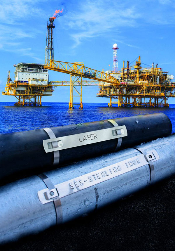 Marquage laser sur barrettes inox embossées