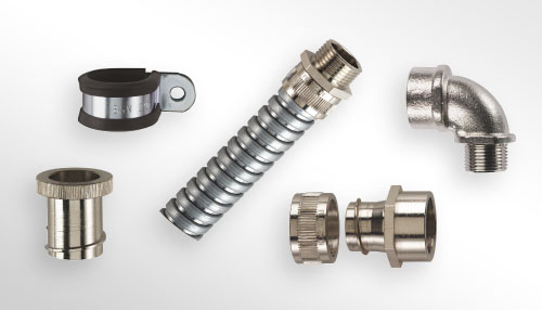 Photo Metallic flexible conduit and accessories STEELWELL